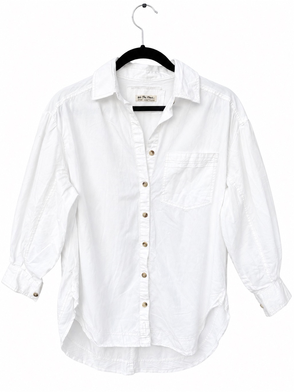 We The Free Blouse Shirt Top Button down oversized Lagenlook boho academia
